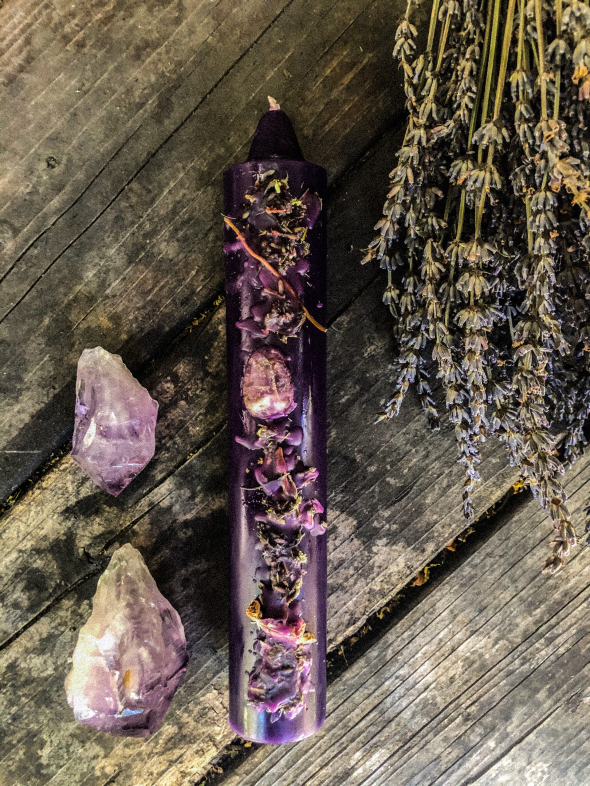 Amethyst Psychic Spirit Candle Fire and Lux